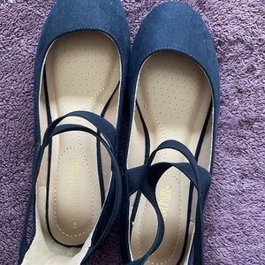 Dream Pairs Women’s Comfortable Fashion Elastic Strap Flats Navy 8